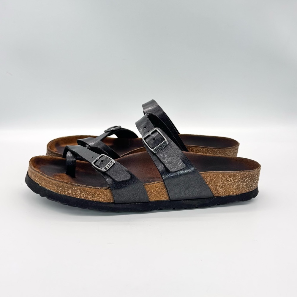 Birkenstock Gizeh Anthracite Gunmetal Leather Sandals - Picture 2 of 7